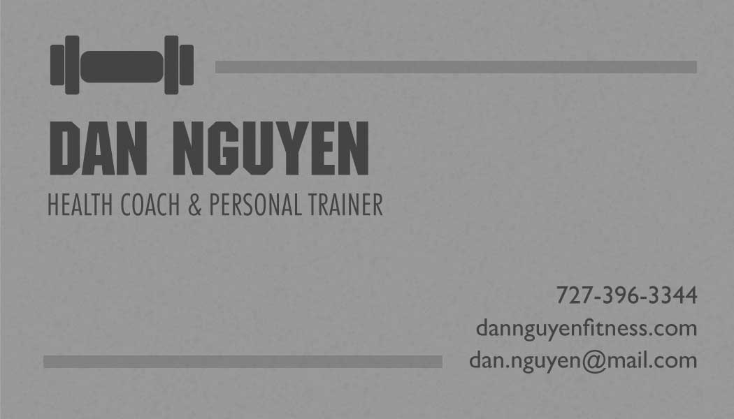 Sleek Grey Personal Trainer Business Card