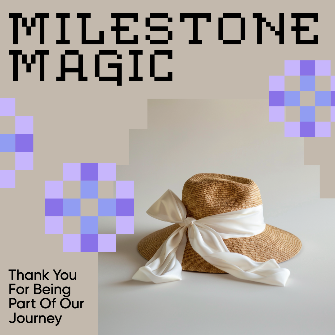 Milestone Magic Beige Instagram Post Template