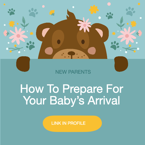 Charming Teal Baby Arrival Social Post