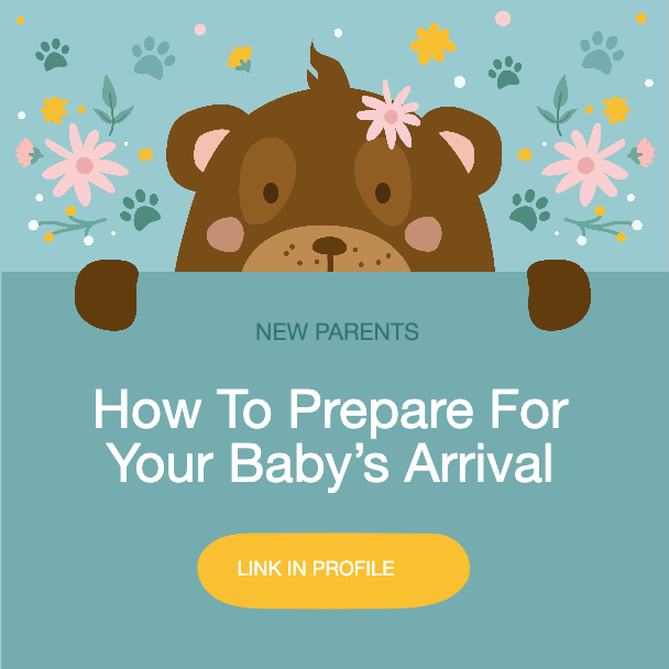 Template Charming Teal Baby Arrival Social Post