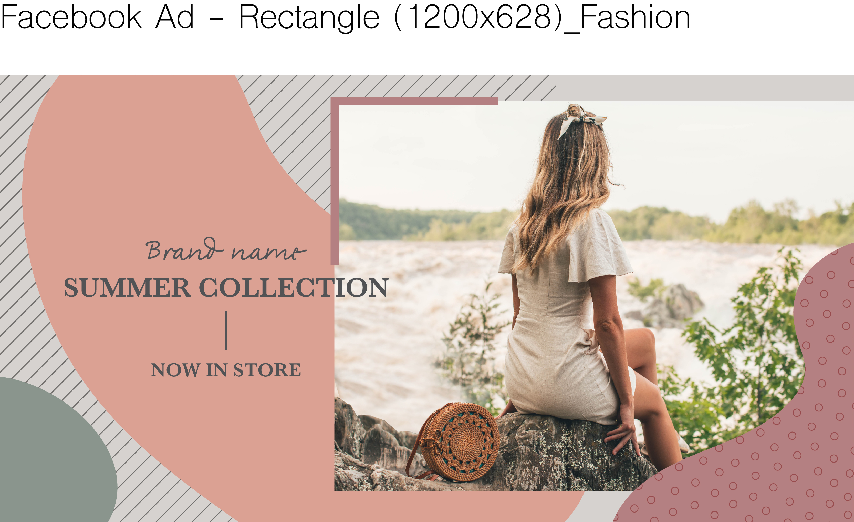 Chic Summer Fashion Facebook Ad in Peach and Cream