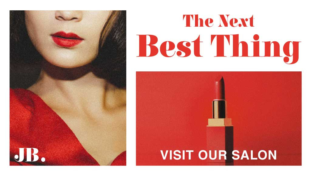 Template Elegant Beauty Salon Red Advertisement Poster