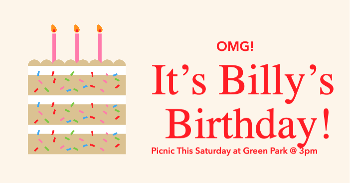 Vibrant Red Birthday Bash Post Template