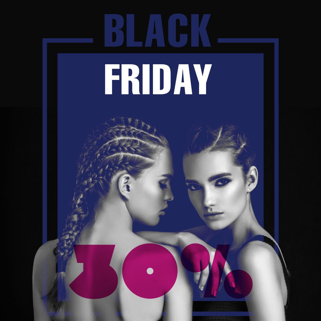 Black Friday Sale Poster in Blue and Magenta