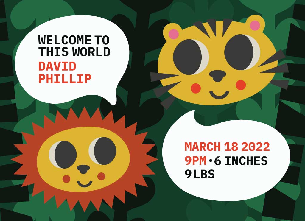 Charming Jungle Theme Birth Announcement Post