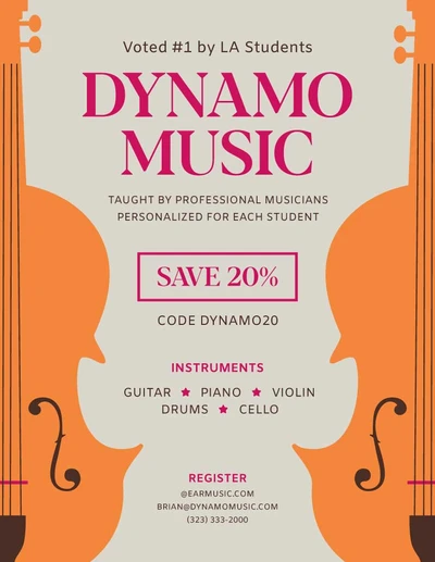 Orange Melody Dynamo Music Poster