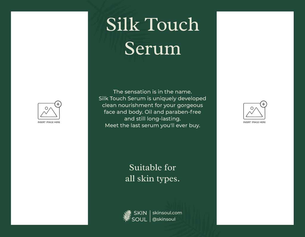 Elegant Green Silk Touch Serum Ad