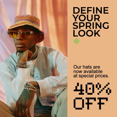 Template Trendy Spring Instagram-Square Hat Sale Beige