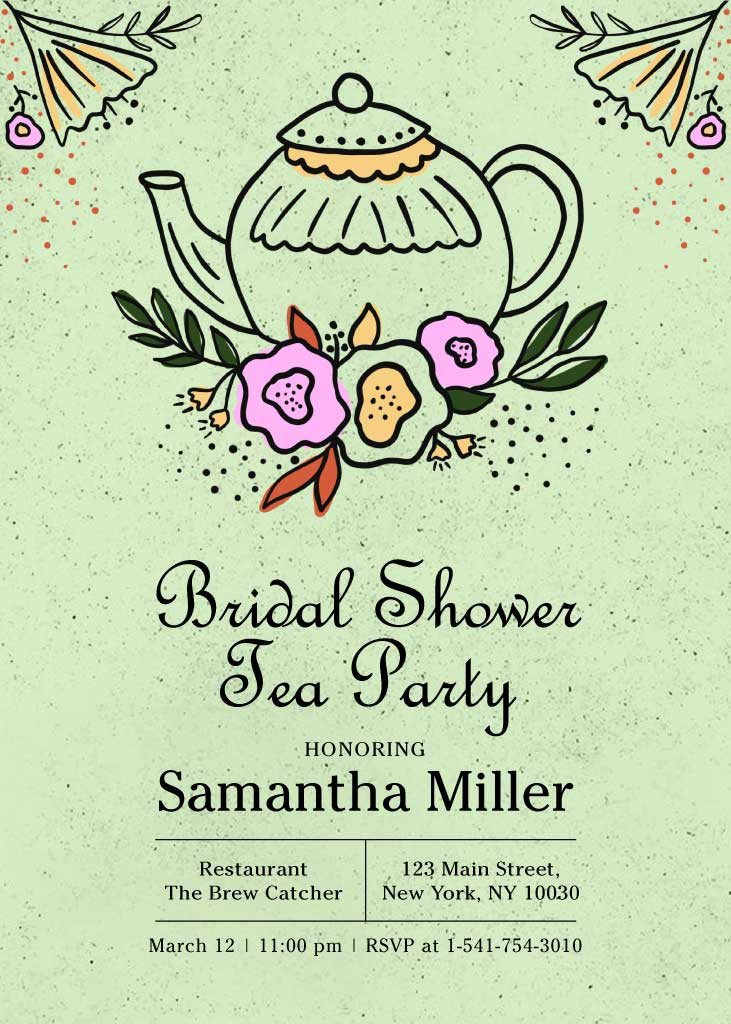 Template Elegant Sage Green Bridal Shower Invitation Poster