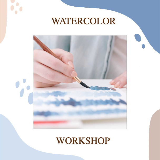 Blue Watercolor Workshop Poster Template