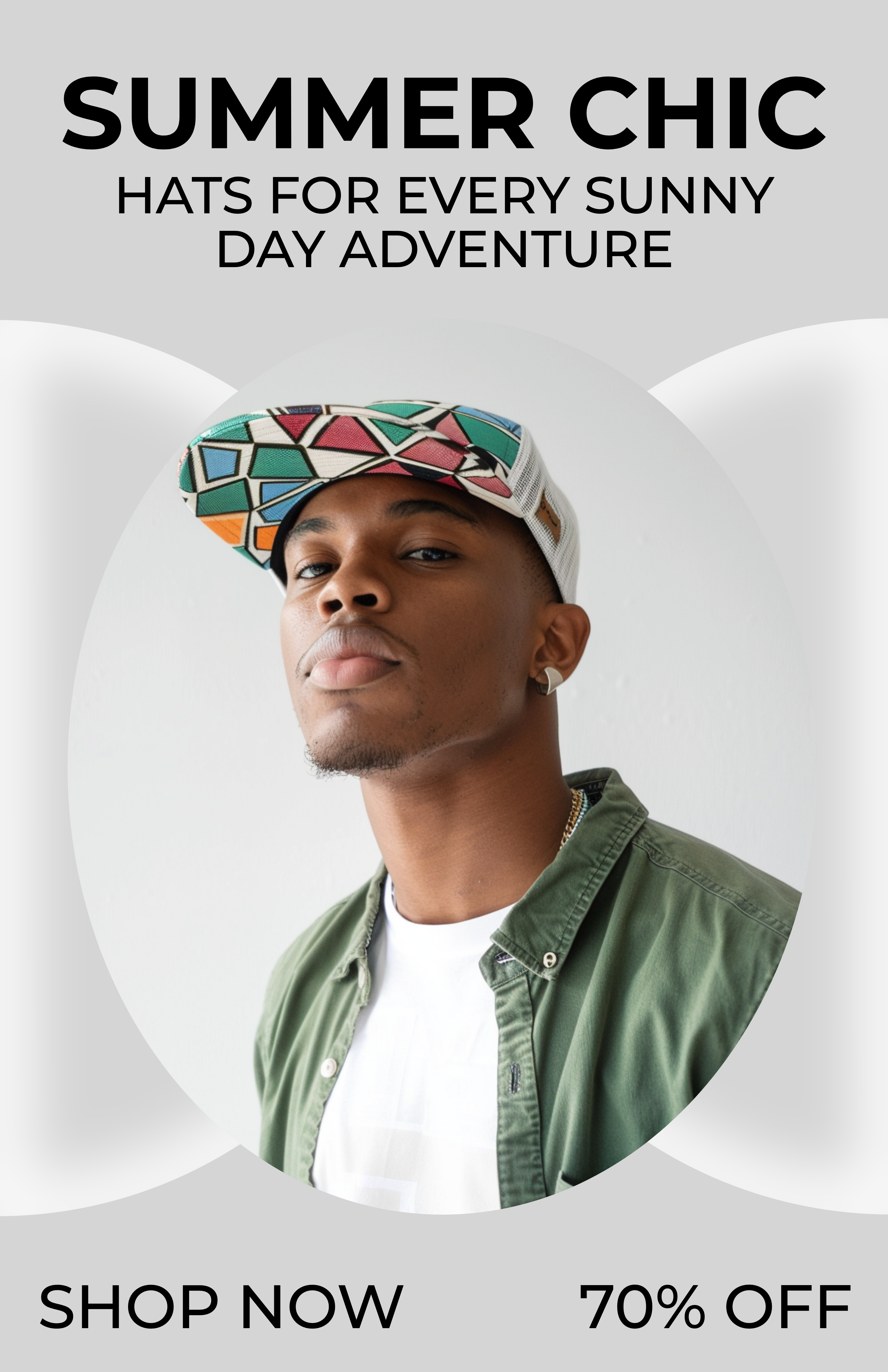 Template Trendy Summer Poster with Stylish Hats