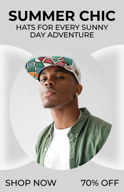 Template Trendy Summer Poster with Stylish Hats
