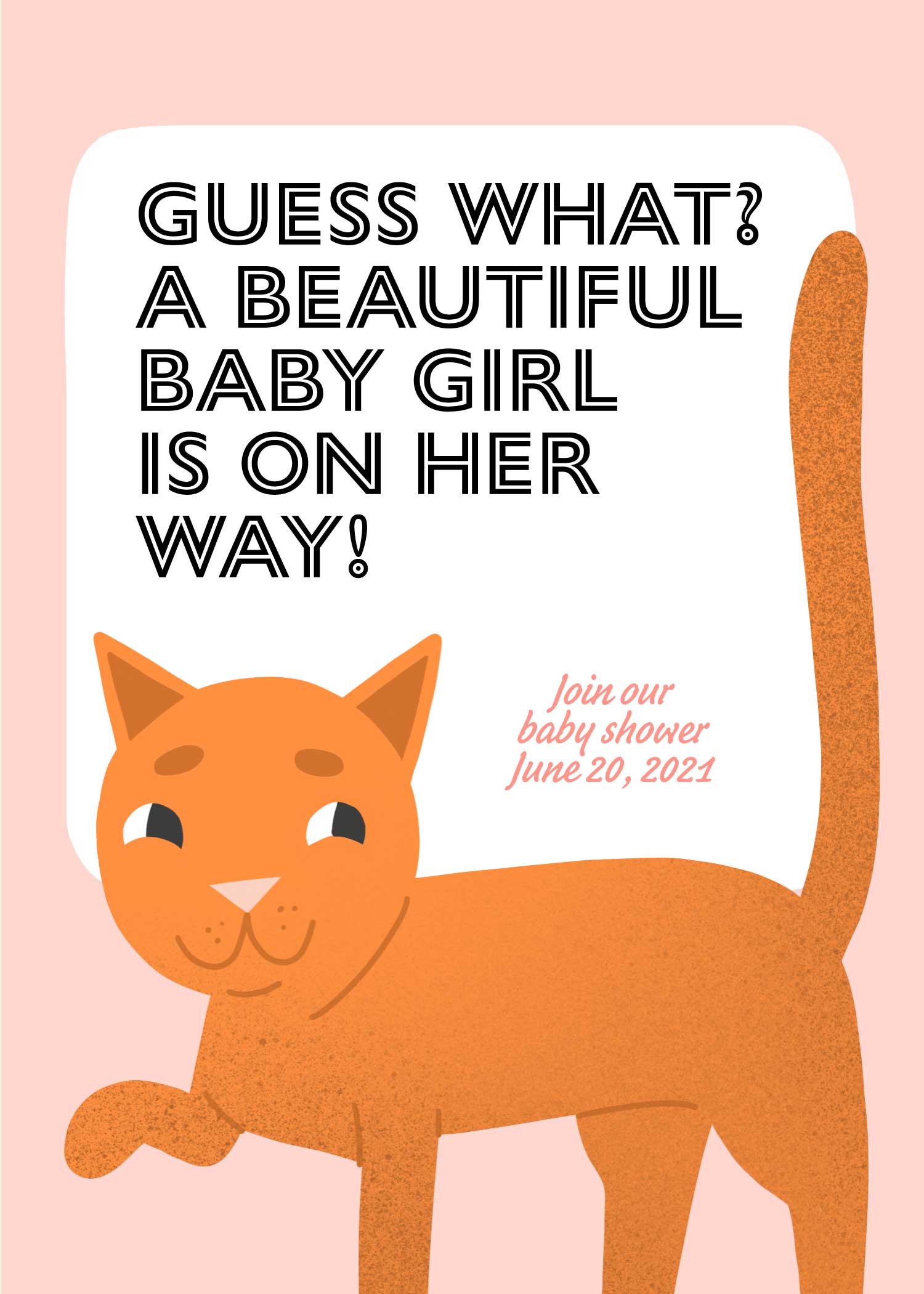 Charming Pink Baby Shower Invitation Post