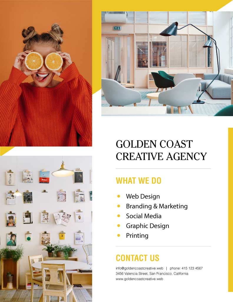 Template Vibrant Creative Agency Poster in Orange and Teal