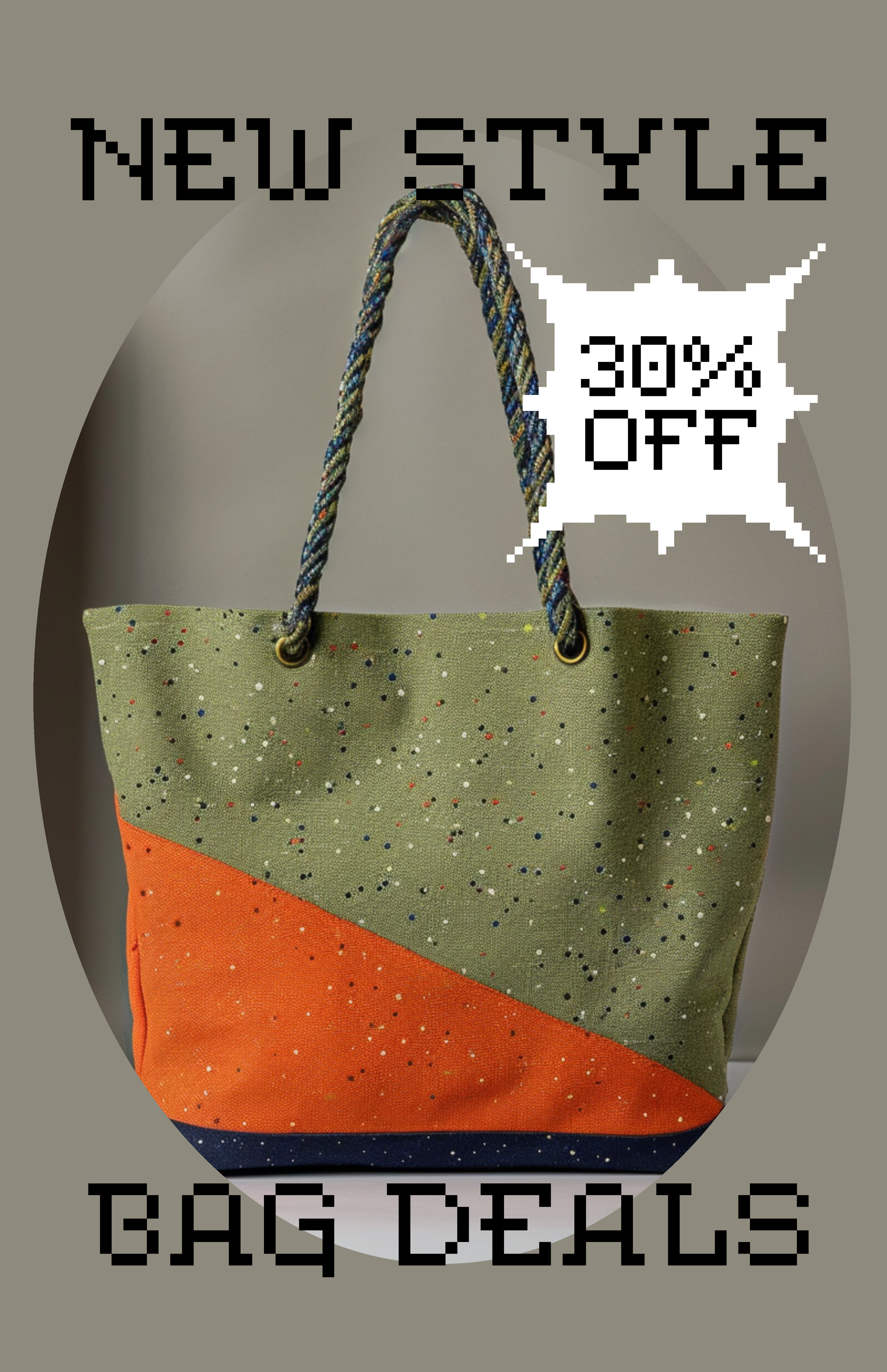 Template Trendy Olive Green Bag Deals Poster