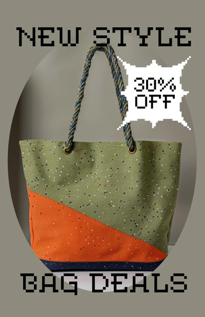Template Trendy Olive Green Bag Deals Poster