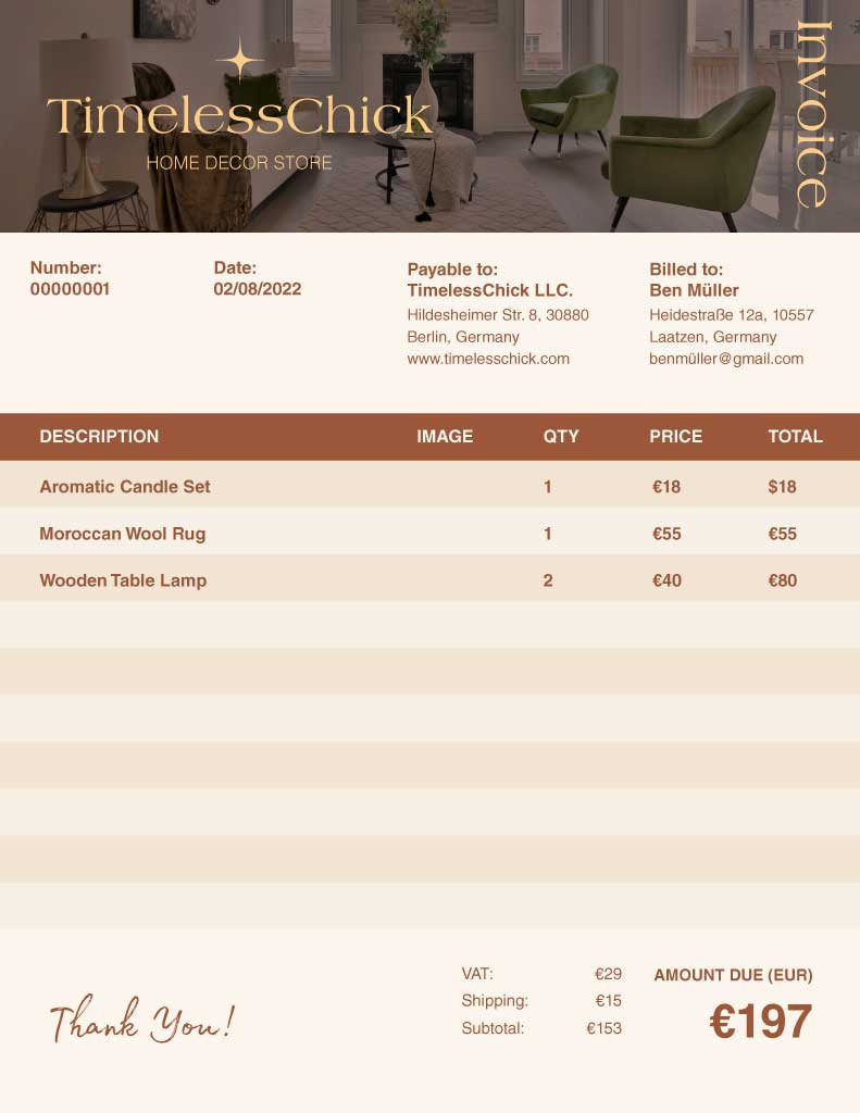 Template Elegant Olive Green Invoice Template Design