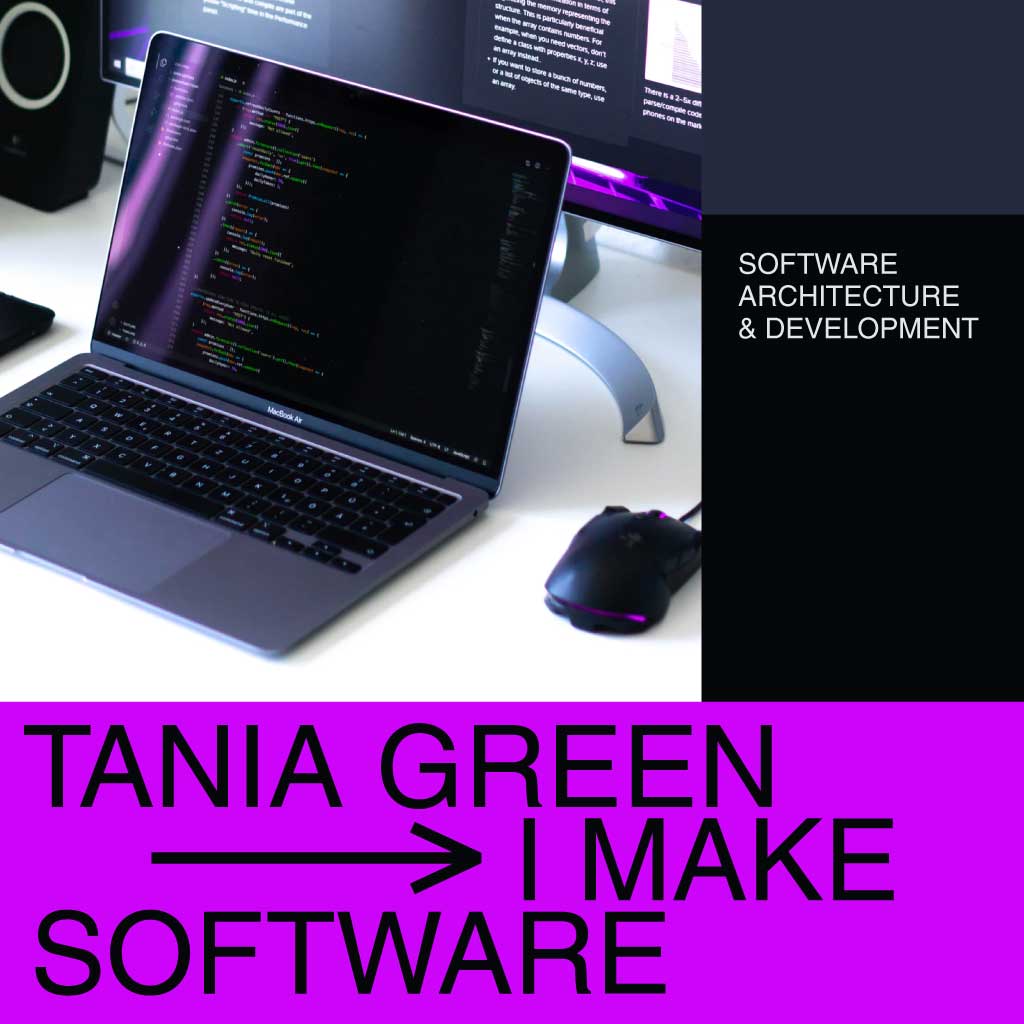 Sleek Tech Developer Ad with Purple Accent