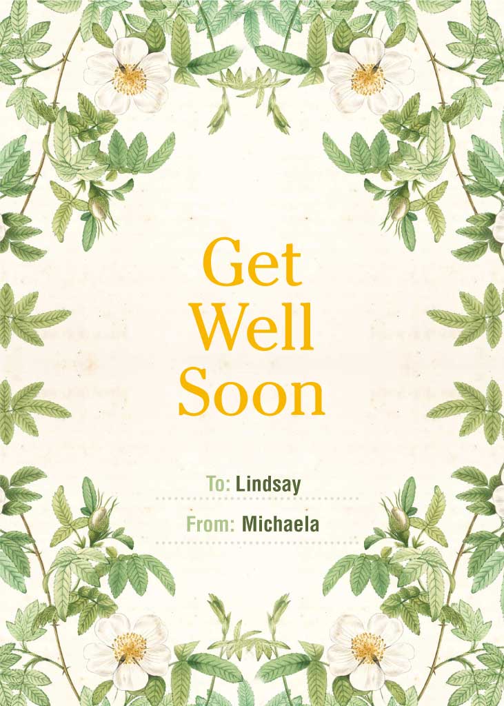 Cheerful Get Well Soon Greeting Card Template