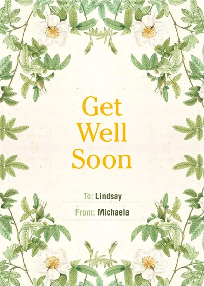 Template Cheerful Get Well Soon Greeting Card Template