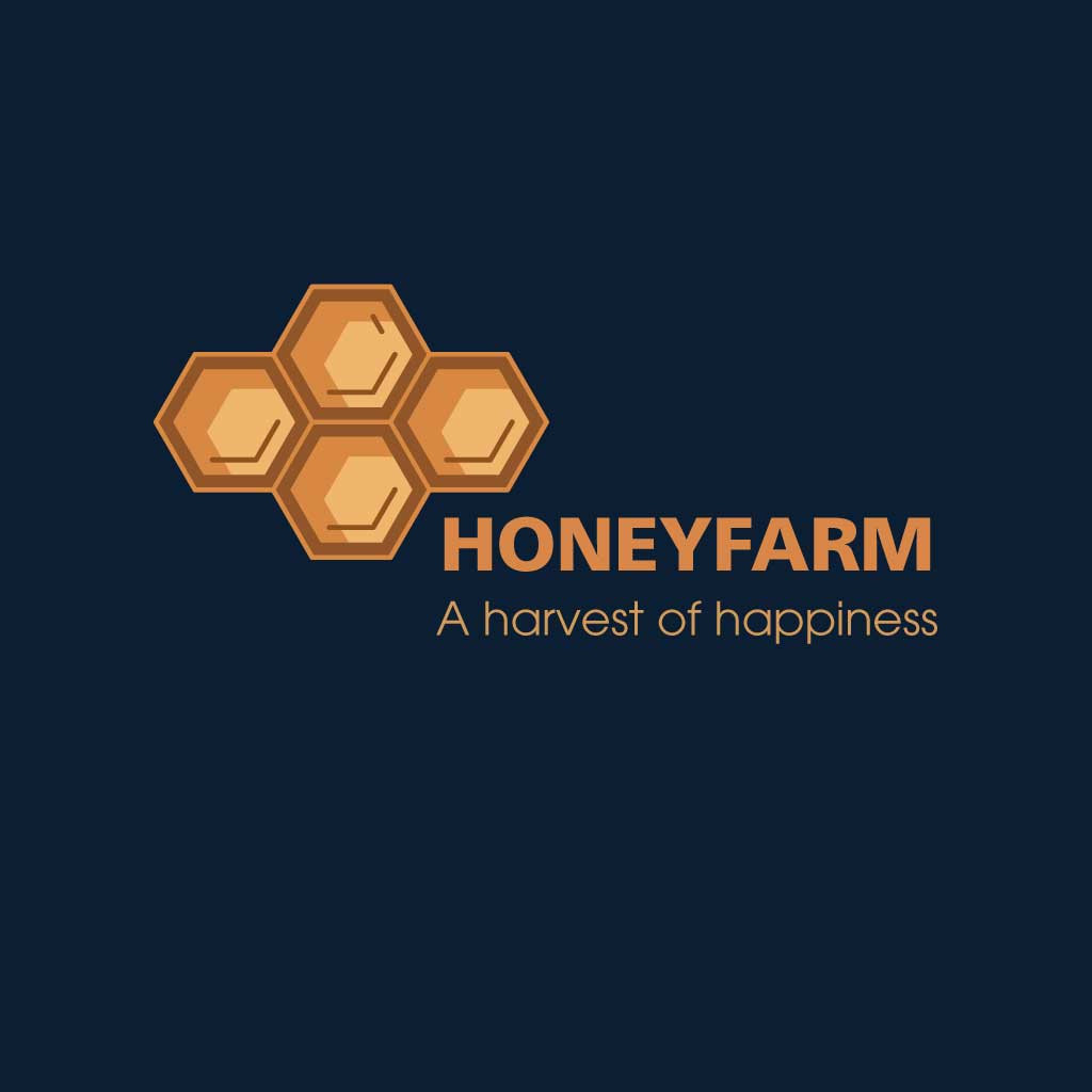 Template Honeyfarm Harvest Happiness Navy Poster Design