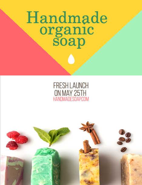 Colorful Homemade Soap Ad Poster