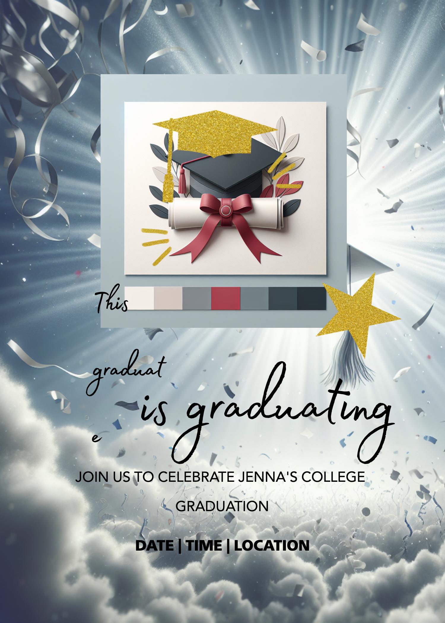 Golden Accents Graduation Celebration Poster