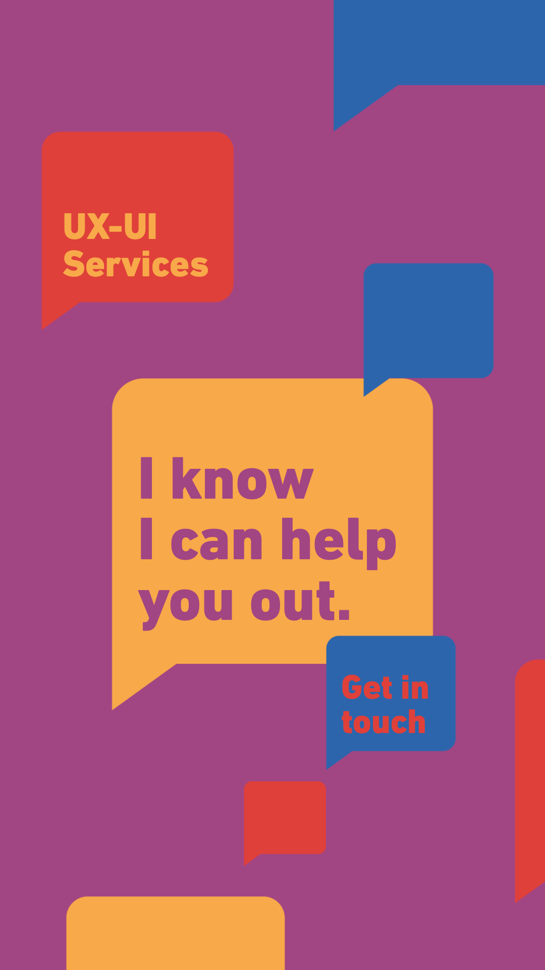 Template Bold Purple and Blue Ad Design Template