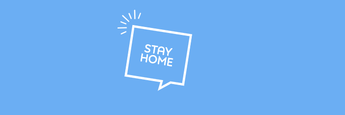 Stay Home Blue Social Media Post