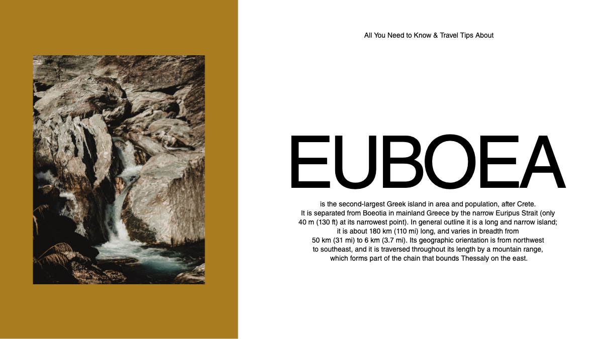 Golden Euboea Travel Guide Poster Design