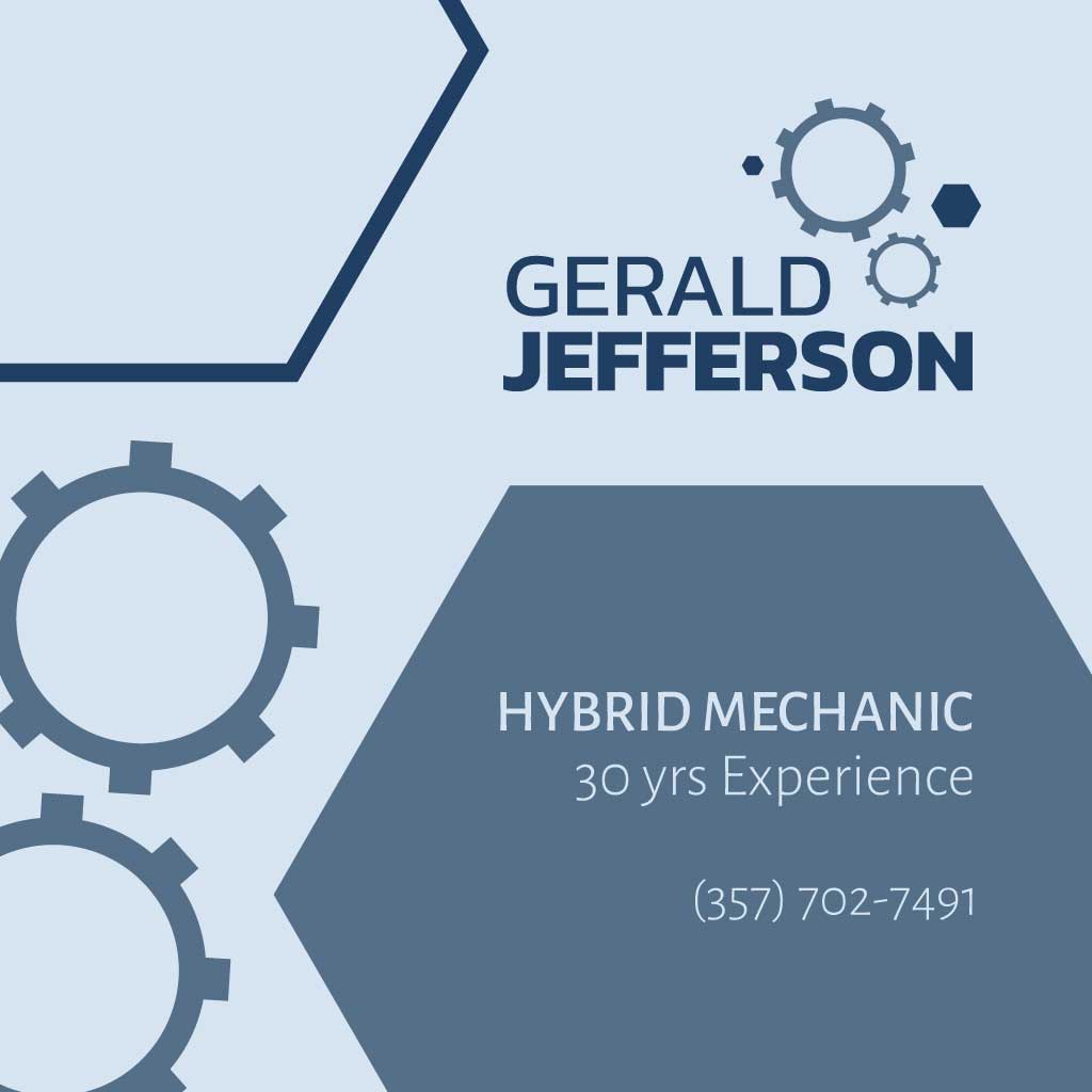 Professional Hybrid Mechanic Business Card Design