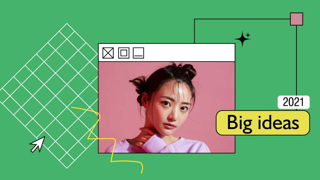 Template Green Pink Creative Ideas Poster Design