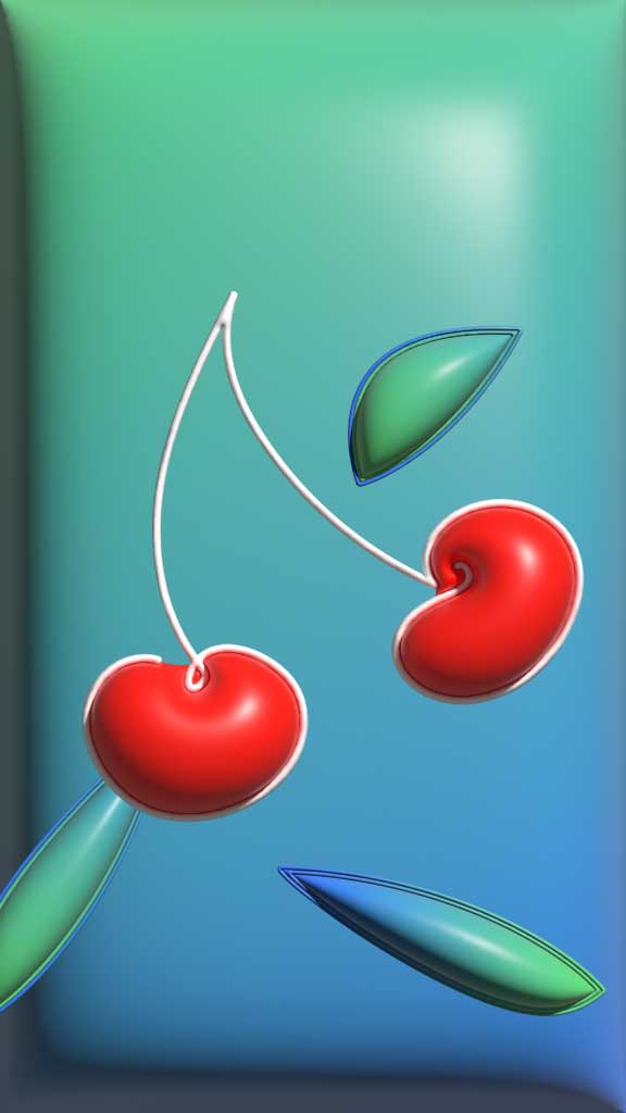 Vibrant Cherry Graphics Phone Wallpaper