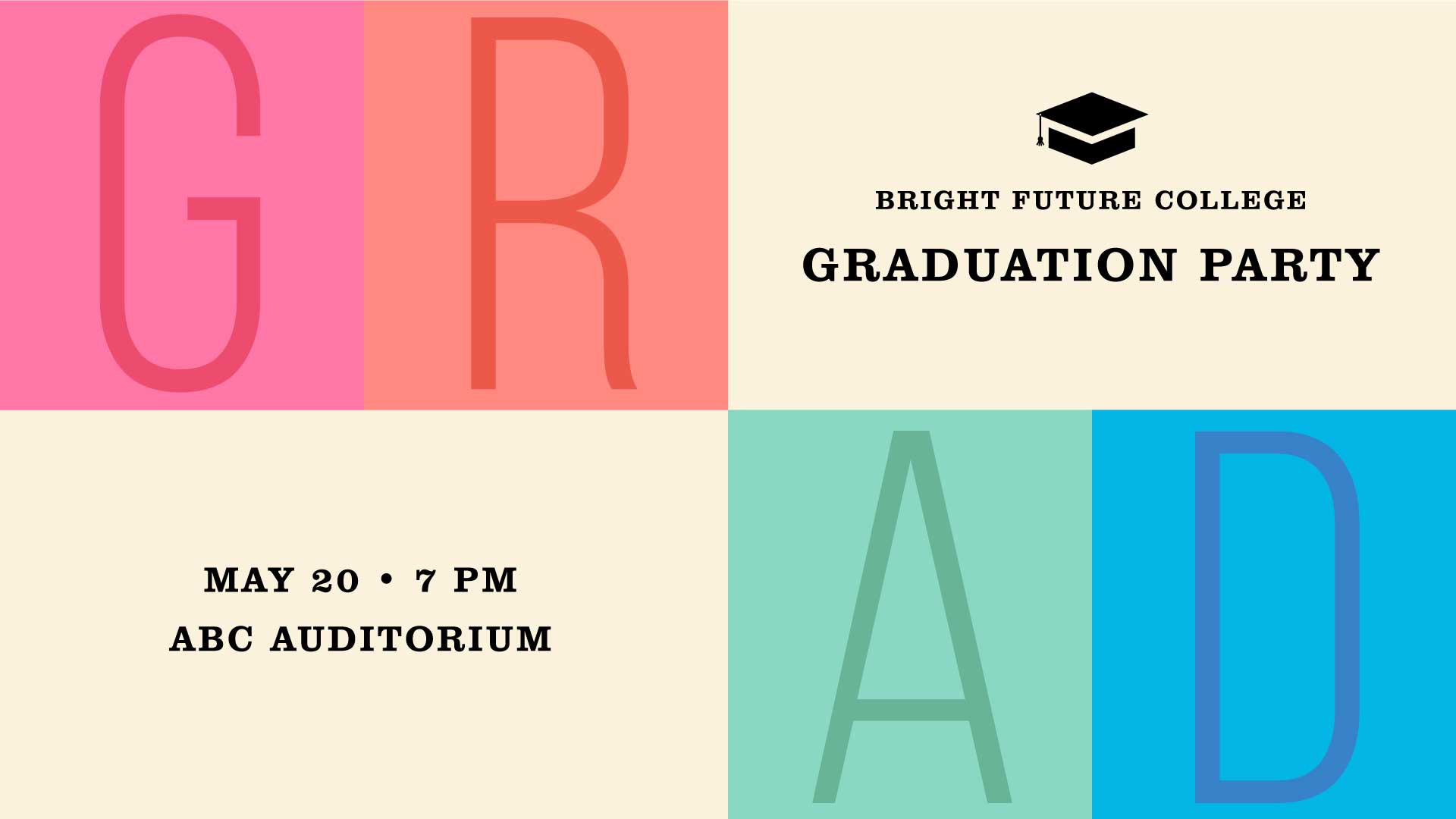 Colorful Graduation Party Poster Design