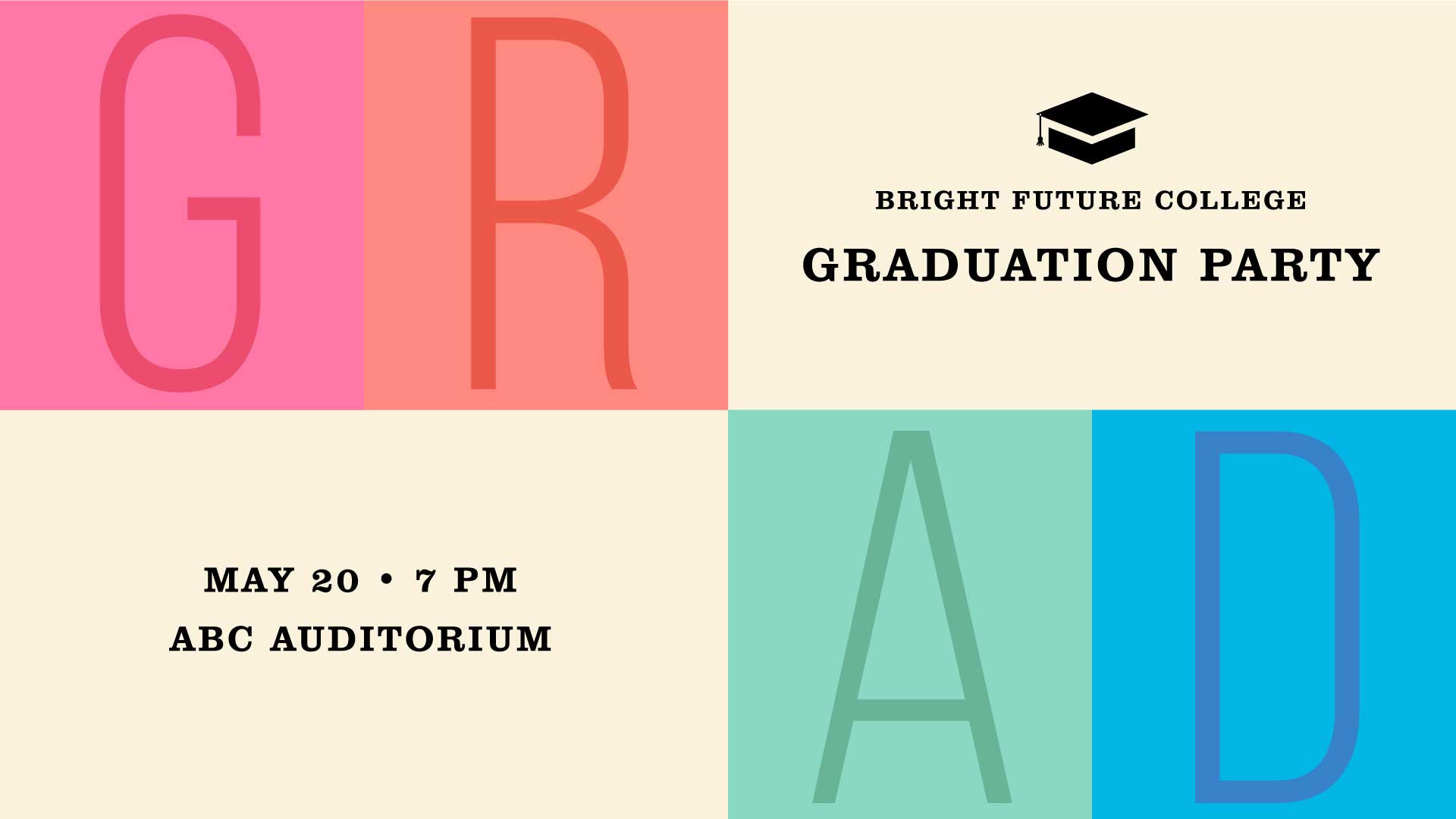 Template Colorful Graduation Party Poster Design