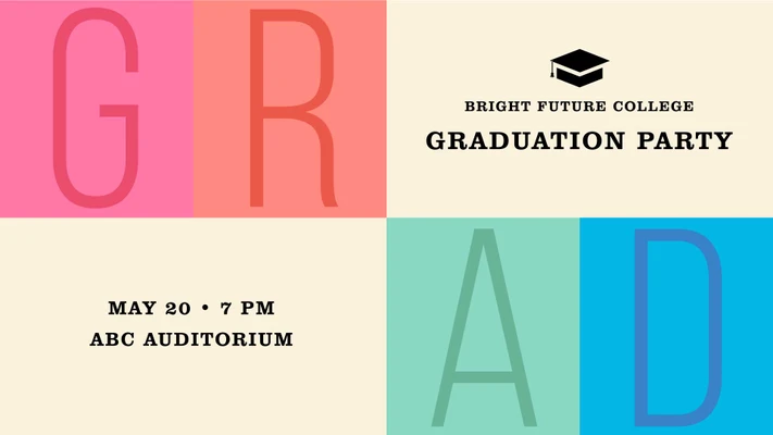 Template Colorful Graduation Party Poster Design