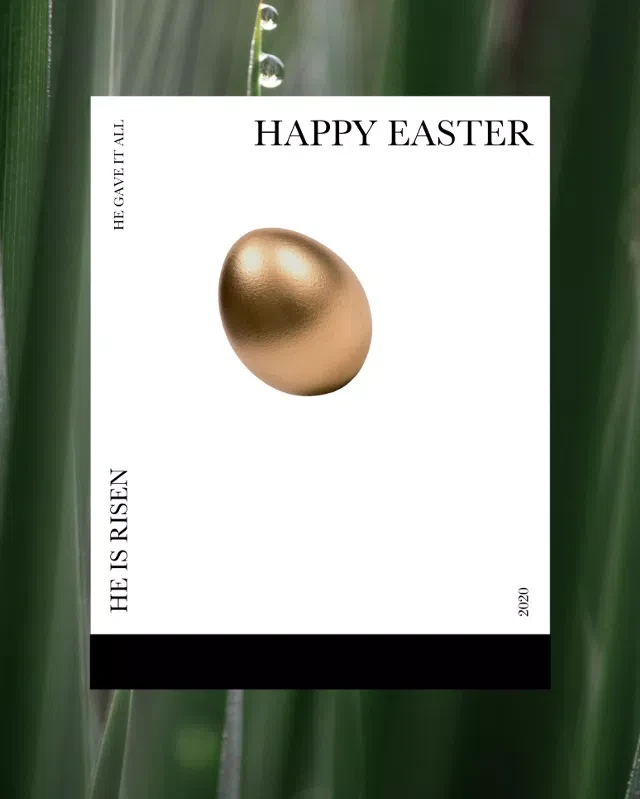 Template Elegant Easter Post with Golden Hue