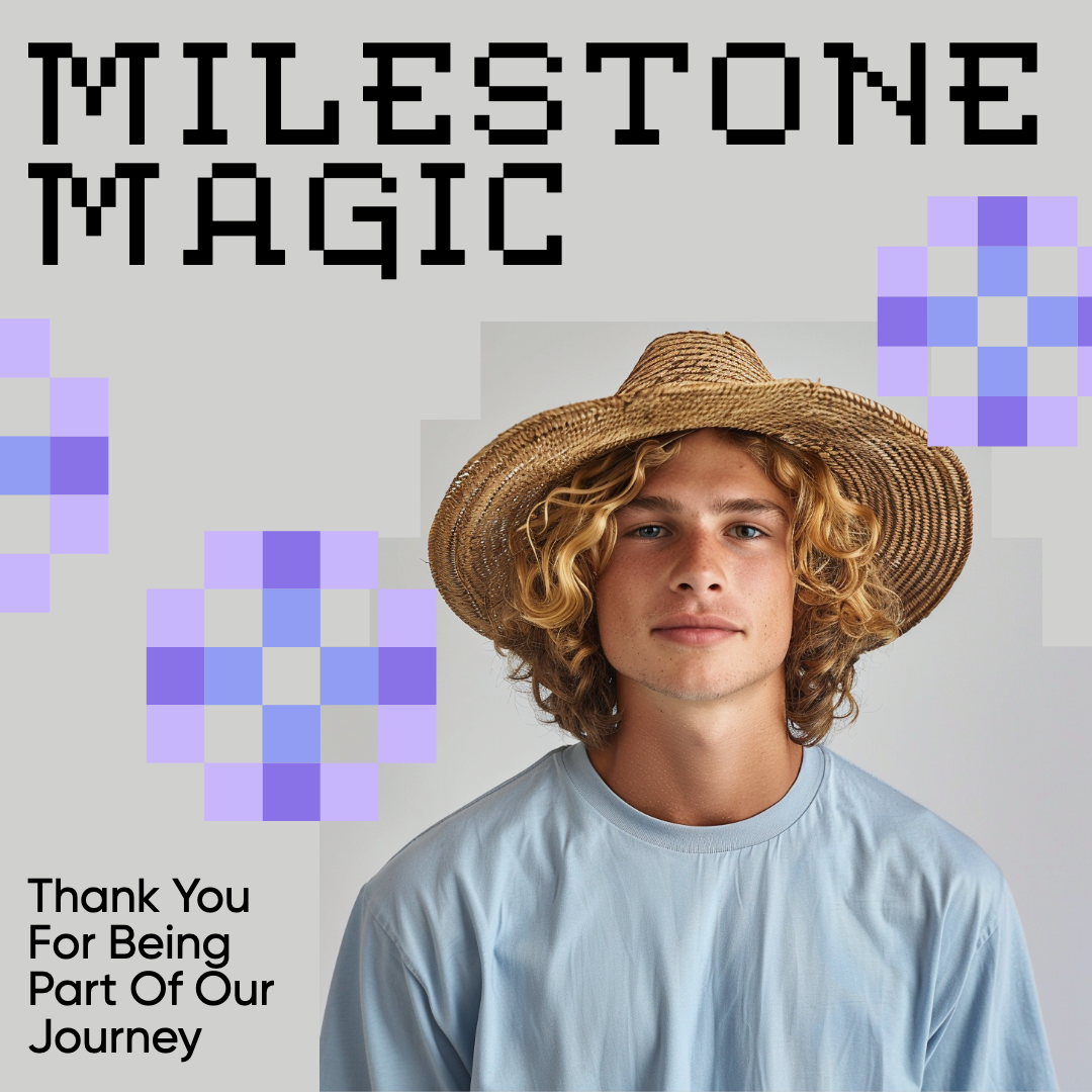 Milestone Magic Blue Instagram Post Design