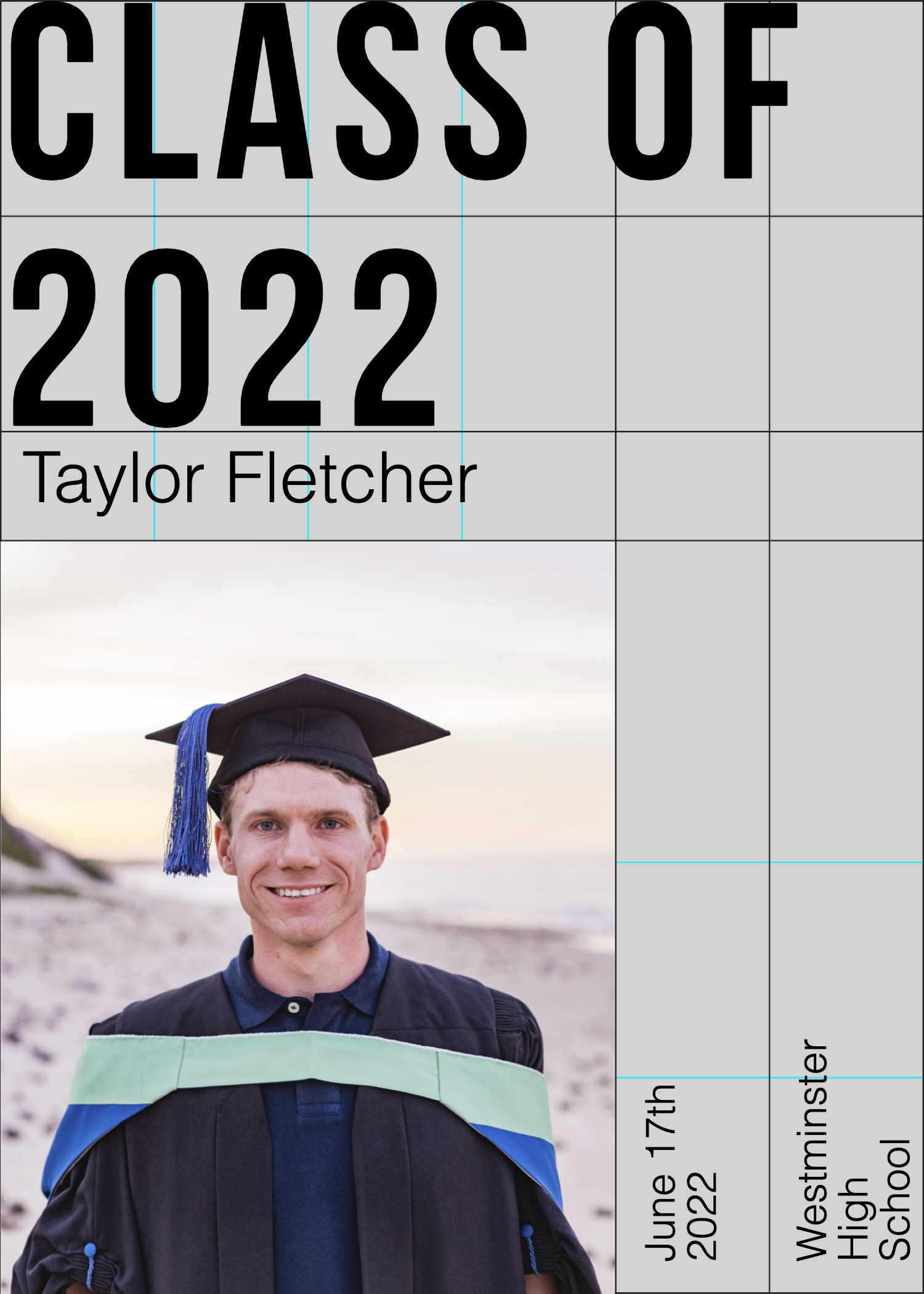 Graduate Tribute Poster with Turquoise Highlights