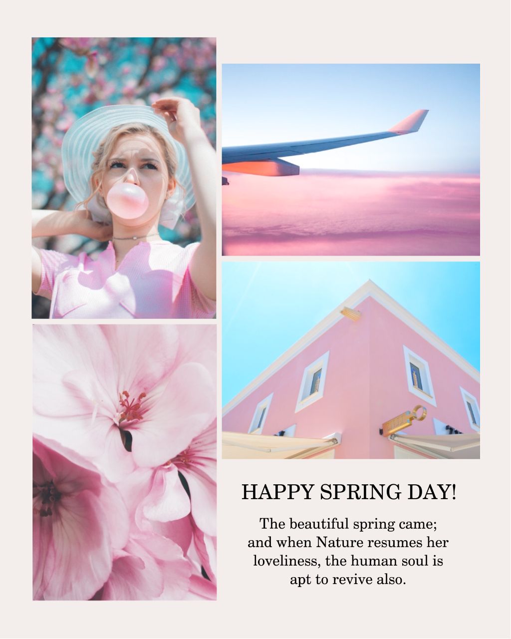 Blooming Pink Spring Day Poster Design