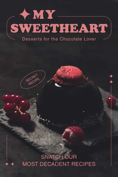 Template Delectable Delights Chocolate Poster in Black and Pink