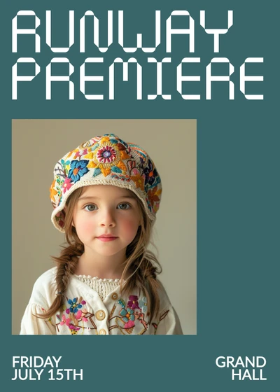 Template Fashion Premiere Invitation in Teal and Cream