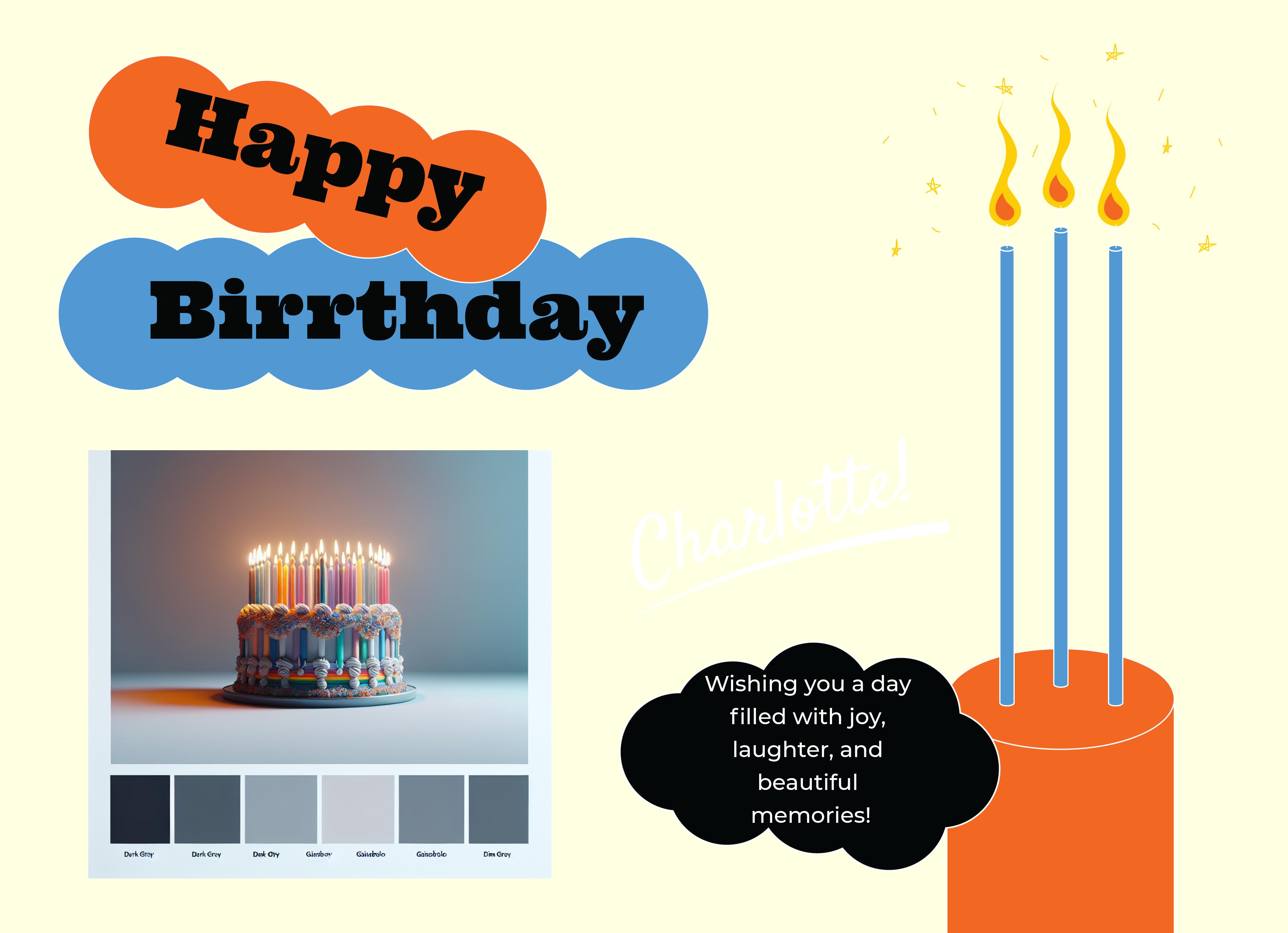 Vibrant Black and Orange Birthday Poster Design