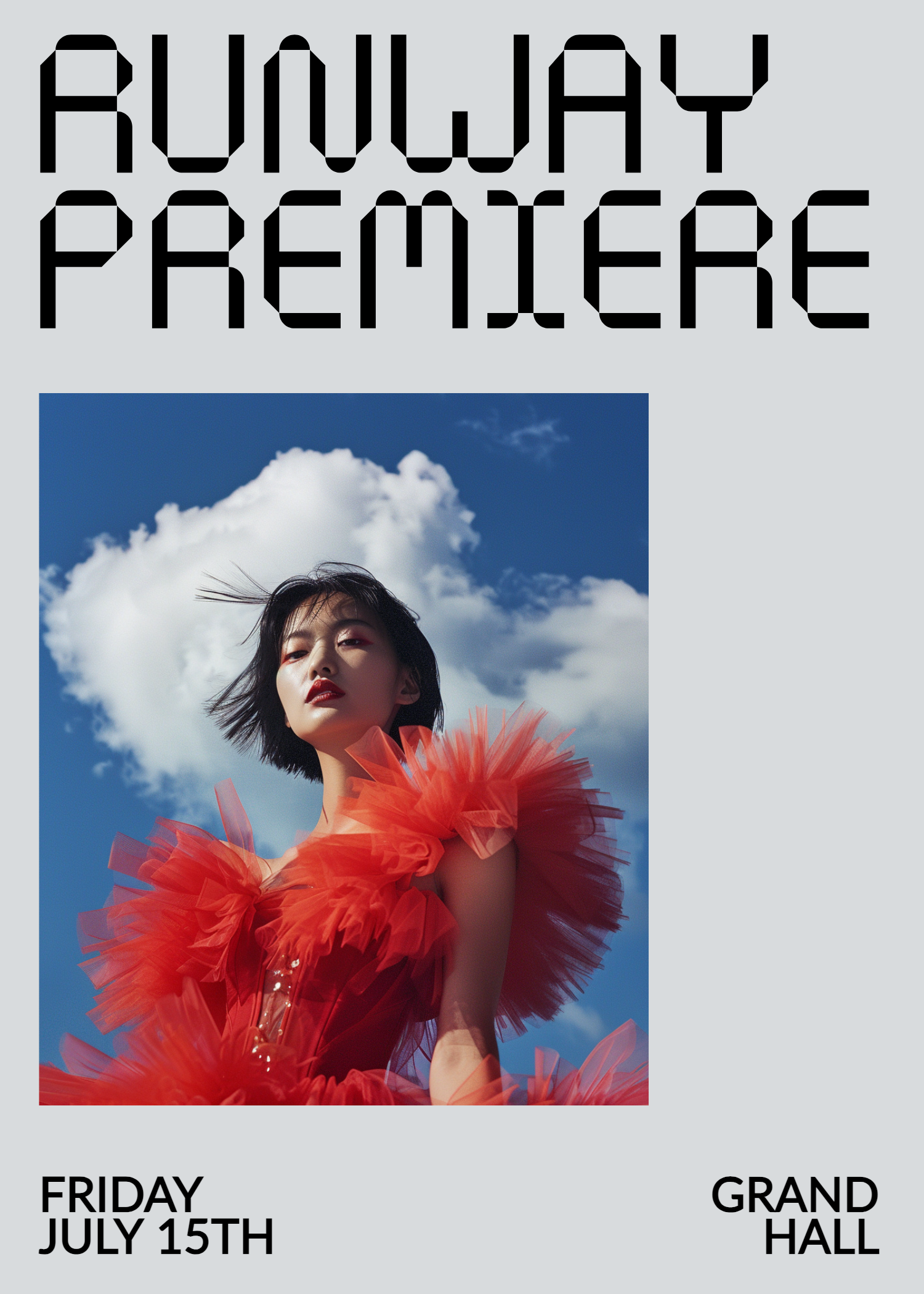 Vibrant Red Runway Premiere Invitation Poster