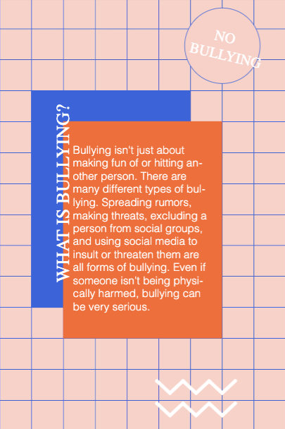 Anti-Bullying Awareness Campaign Poster Orange Blue