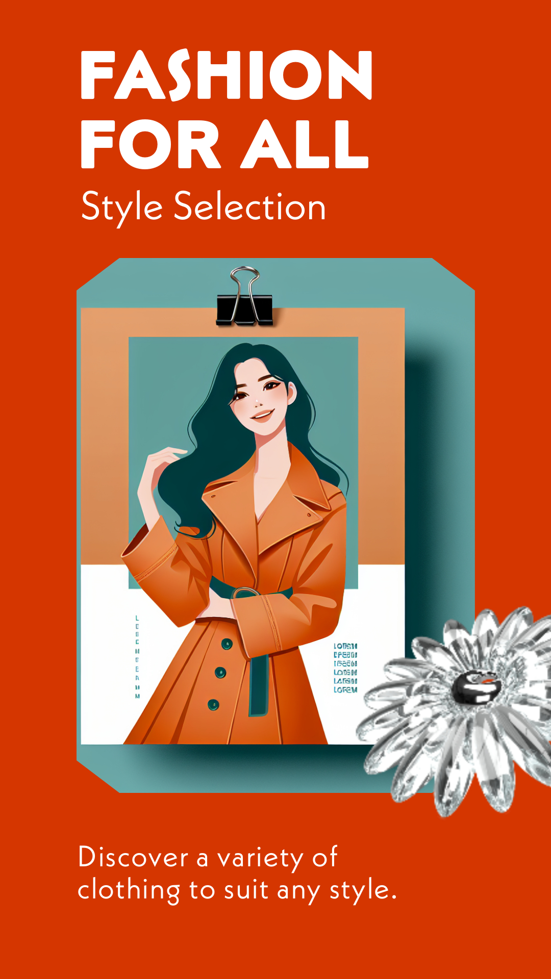 Chic Teal and Orange Fashion Poster Design