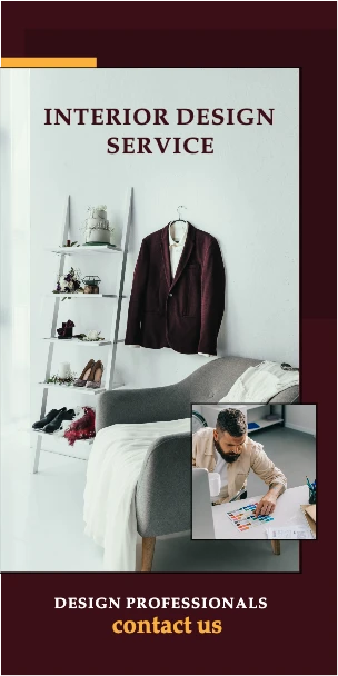 Template Elegant Maroon and Beige Interior Design Ad