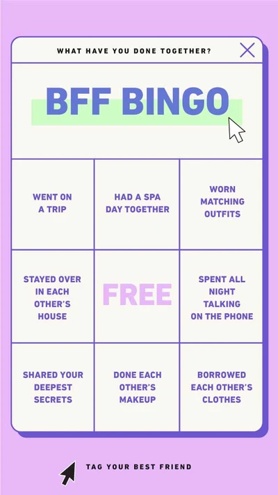 Template Vibrant Purple Social Media Bingo Post