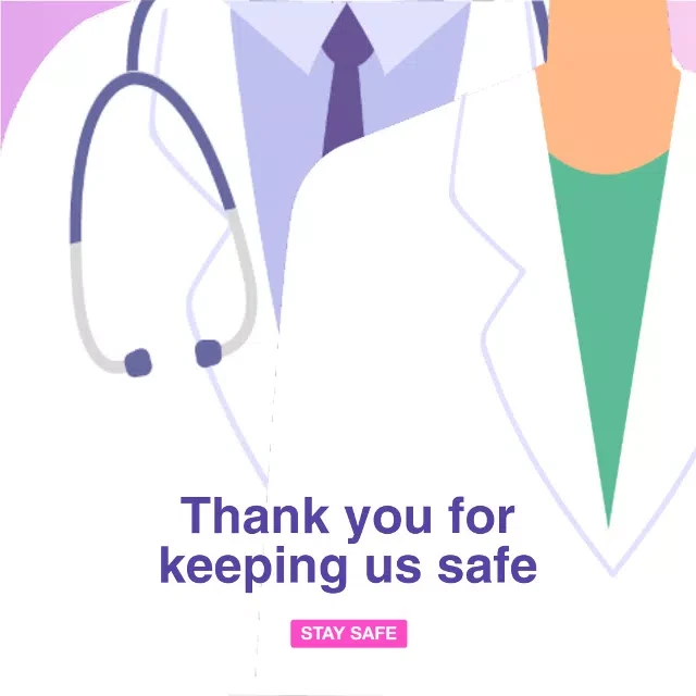 Template Healthcare Hero Appreciation Purple Post