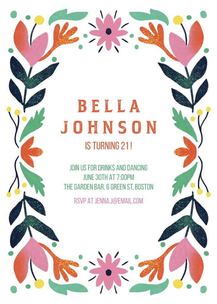 Chic Coral Celebration Invitation Post